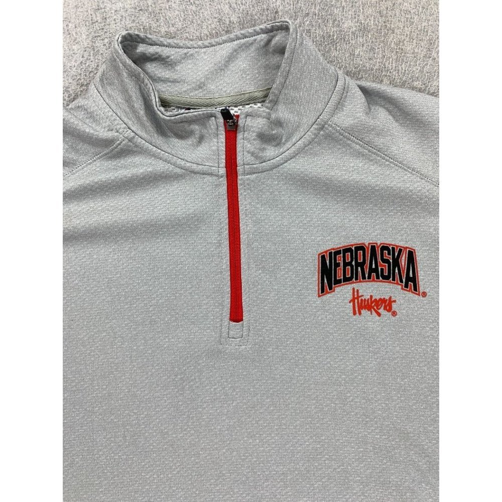Nebraska Cornhuskers Champion 1/4 Zip Pullover (Men's XL) Gray - Picture 2 of 12